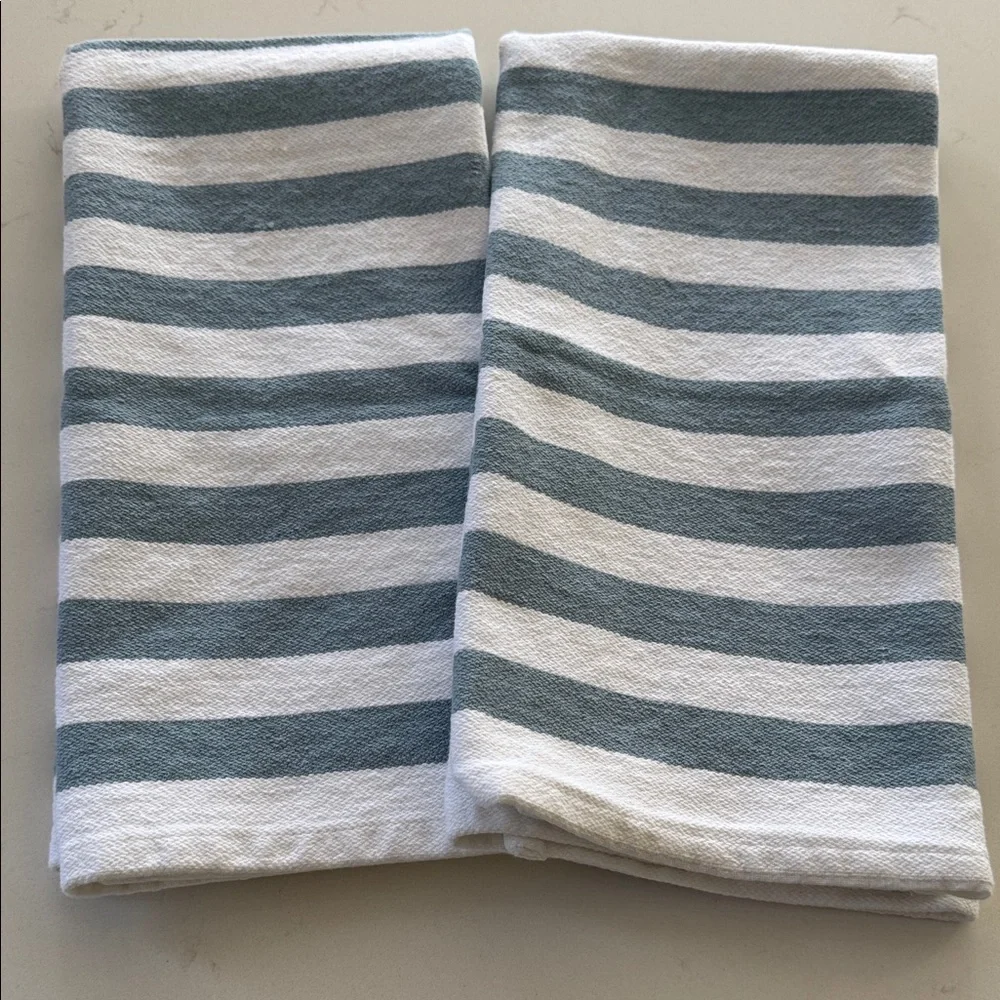 Striped Blue and White Towels NEW